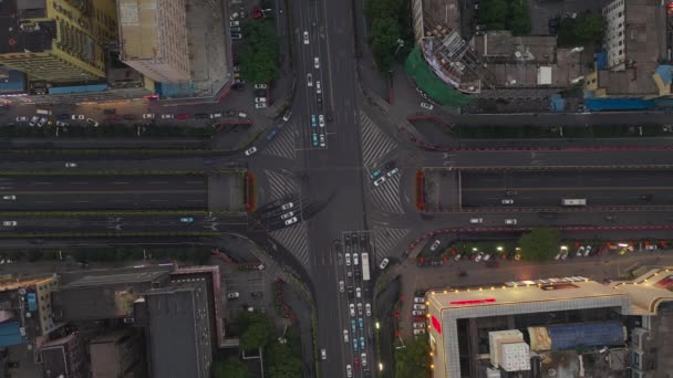 昼行昌沙市中心部交通路横断空中写真4K中国 — ストック動画