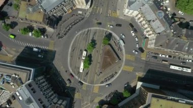 Day time 4k footage of Geneva city traffic panorama, Switzerland  