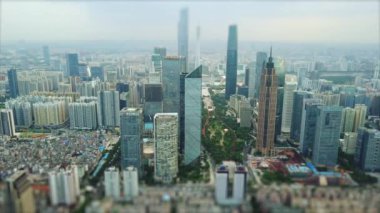 Gündüz vakti Guangzhou Endüstriyel Şehir Havası Panoraması. 4K Çin porseleni 