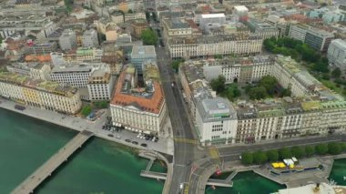 4k Görüntüler: Cenevre şehir manzarası, İsviçre  