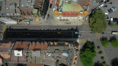 Day time 4k footage of Geneva city traffic panorama, Switzerland  