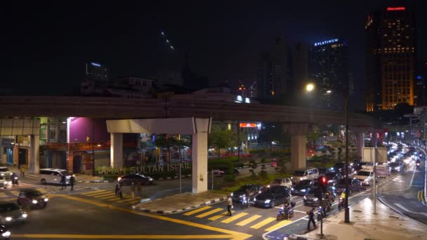 Kuala Lumpur Malajzia Szeptember 2018 Night Idő Kuala Lumpur Városközpont — Stock videók