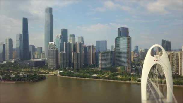 白天广州滨江航拍全景 4K镜头中国 — 图库视频影像
