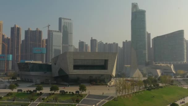 Changsha Miasto Słoneczny Dzień Słynny Centrum Kulturalny Kompleks Delta Zatoka — Wideo stockowe