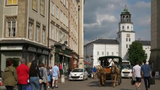 Salzburg Austria Lipiec 2019 Dzień Salzburga Centrum Miasta Słynny Ruch — Wideo stockowe