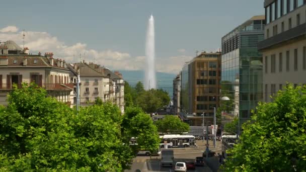 Sviçre Deki Cenevre Havacılık Panoramasının Gündüz Görüntüsü — Stok video