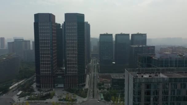 Hora Dia Chengdu Cidade Centro Cidade Panorama Aéreo China — Vídeo de Stock