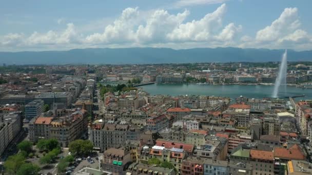 Beelden Van Genève Stadsgezicht Panorama Zwitserland — Stockvideo