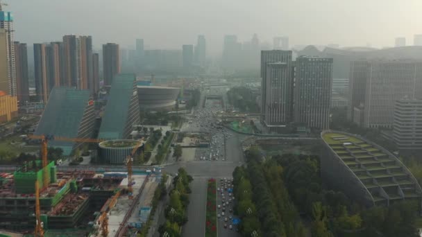 Día Chengdu Ciudad Centro Ciudad Chengdu Panorama Aéreo China — Vídeos de Stock