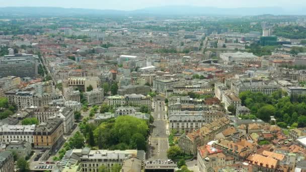 Footage Geneva Cityscape Panorama Ελβετία — Αρχείο Βίντεο