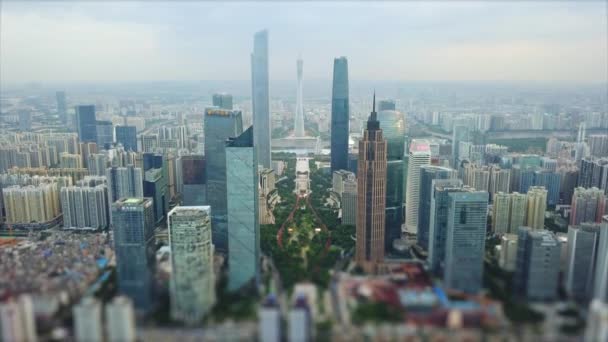 Jour Guangzhou Paysage Urbain Industriel Panorama Aérien Images Chine — Video