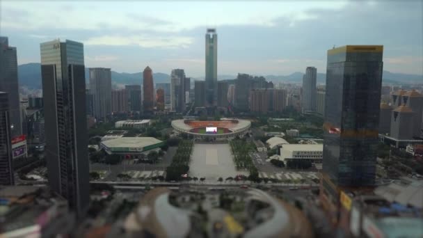 Day Time Guangzhou Industrial Cityscape Aerial Panorama Footage China — Stock Video