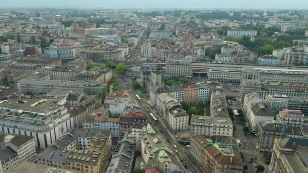 Images Panorama Paysage Urbain Genève Suisse — Video