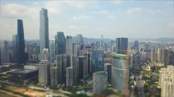 Dag Guangzhou Industriële Stad Landschap Luchtfoto Panorama Beeldmateriaal Porselein — Stockvideo