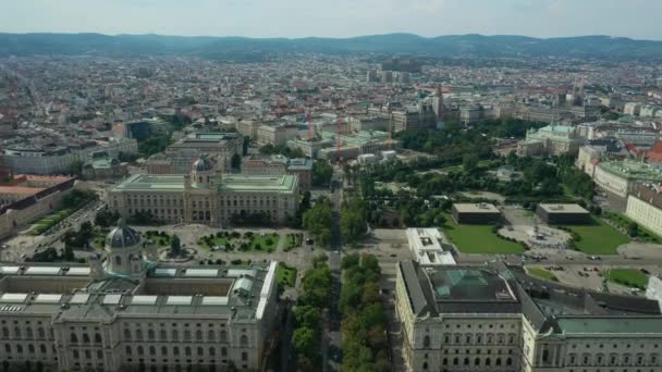 Bécs Városkép Nap Idő Központi Utcák Légi Panoráma Ausztria — Stock videók