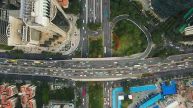 Gündüz vakti Guangzhou Endüstriyel Şehir Havası Panoraması. 4k zaman dilimi Çin porseleni