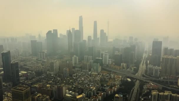 Día Hora Guangzhou Paisaje Urbano Industrial Panorama Aéreo Timelapse Metraje — Vídeo de stock