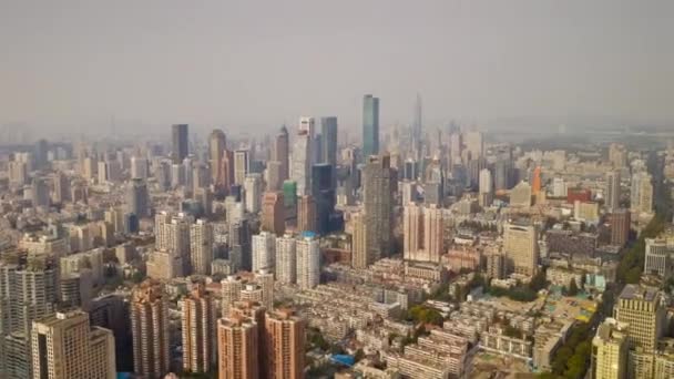 南京市上空の昼間飛行空中パノラマ4K映像 — ストック動画