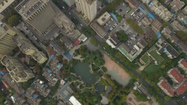 Zbor Peste Panorama Aeriană Orașului Nanjing — Videoclip de stoc
