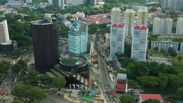 Singapura Paisagem Urbana Aérea Panorâmica Imagens — Vídeo de Stock