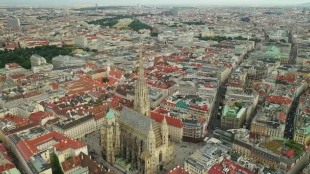 Viena Paisaje Urbano Día Tiempo Calles Centrales Panorama Aéreo Austria — Vídeos de Stock