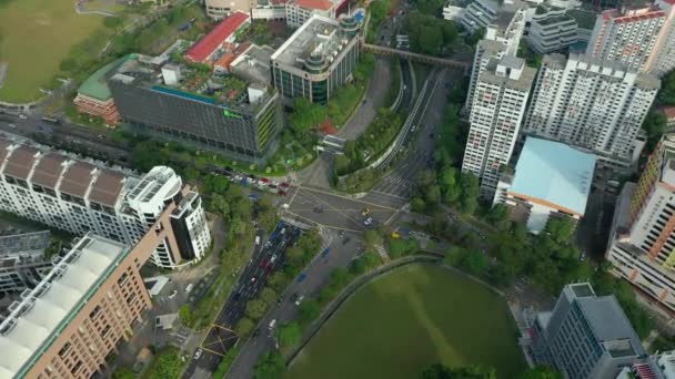 Singapore Město Porcelán Město Trh Letecký Top Dopravní Panorama — Stock video