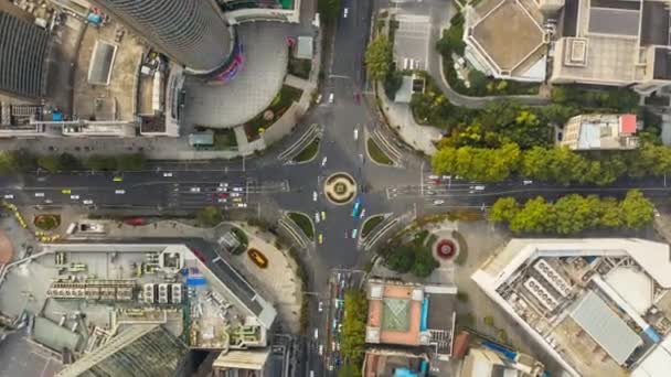 Dagtid Flygning Över Nanjing Stadstrafik Antenn Panorama Timelapse Bilder — Stockvideo