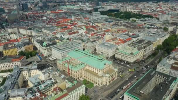 Viena Paisaje Urbano Día Tiempo Calles Centrales Panorama Aéreo Austria — Vídeos de Stock