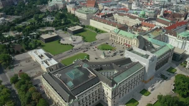 Wiedeń Miasto Dzień Krajobraz Czas Centralne Ulice Panorama Lotnicza Austria — Wideo stockowe