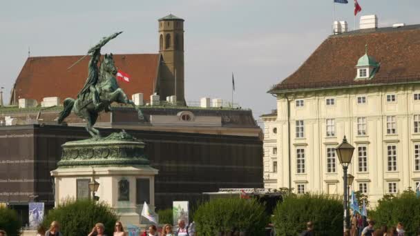 Vienna Austria July 2019 Сонячний День Центральній Площі Відня — стокове відео