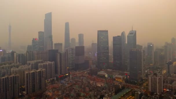 Dia Tempo Guangzhou Paisagem Urbana Industrial Panorama Aéreo Timelapse Imagens — Vídeo de Stock