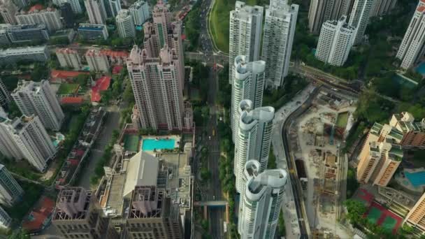 Singapore Aerial Topdown Cityscape Panorama Footage — Stok Video