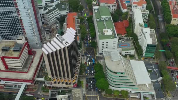 Singapur Antenowe Topdown Gród Panorama Nagrania — Wideo stockowe