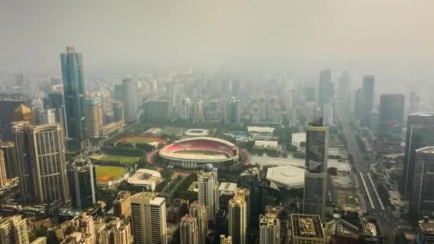 Tagsüber Guangzhou Industrielle Stadtlandschaft Luftbild Timelapse Filmmaterial China — Stockvideo