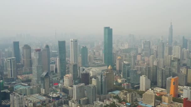 Dag Vlucht Nanjing Stad Luchtfoto Panorama Beelden — Stockvideo