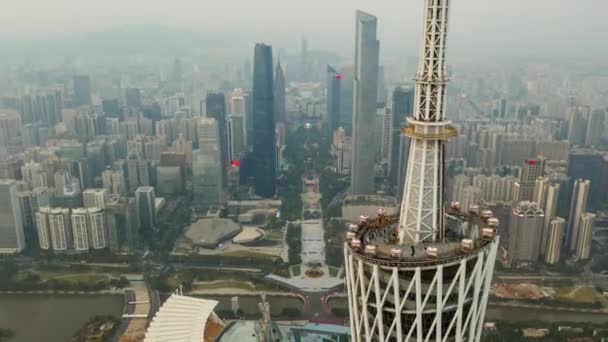 Guangzhou Jan 2019 Guangzhou Canton Tower Guangzhou Čína Barevná Denní — Stock video