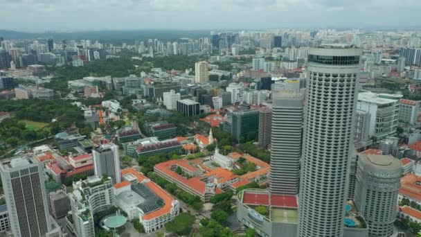 Singapore Aerea Topdown Panorama Paesaggio Urbano Filmato — Video Stock