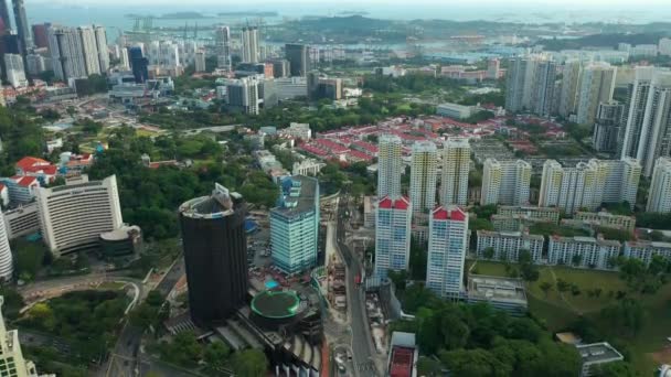 Singapur Antenowe Topdown Gród Panorama Nagrania — Wideo stockowe