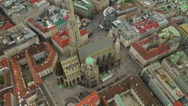 Vienna Cityscape Day Time Central Streets Aerial Panorama Austria — Stock Video