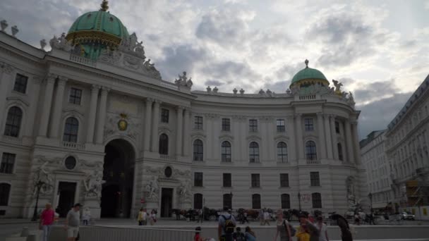 Vienna Stad Solig Dag Trångt Trafik Panorama Slow Motion Austrien — Stockvideo