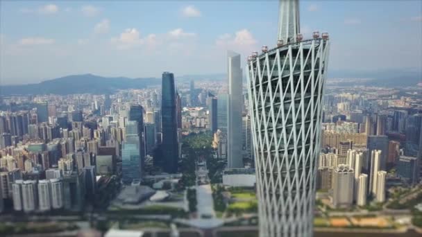 Guangzhou Jan 2019 Guangzhou Canton Tower Guangzhou Čína Barevná Denní — Stock video