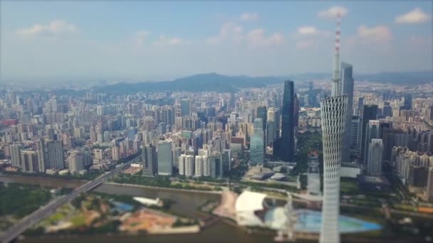 Guangzhou Jan 2019 광저우 광저우 광저우 중국에서 타워인 광저우 시계탑의 — 비디오