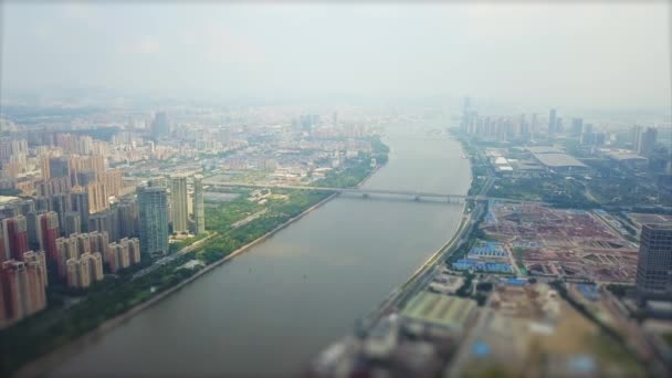 Jour Guangzhou Paysage Urbain Industriel Panorama Aérien Images Chine — Video