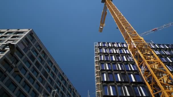 Soleado Día Zurich Ciudad Constraction Panorama Switzerland — Vídeos de Stock