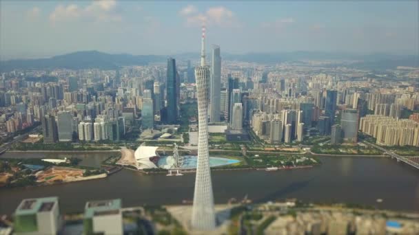 Guangzhou Jan 2019 Guangzhou Canton Tower Guangzhou Kina Färgglada Dag — Stockvideo