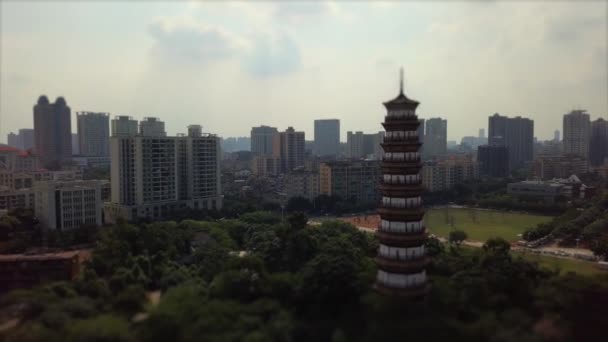 Gündüz Vakti Guangzhou Endüstriyel Şehir Havası Panoraması Çin Porseleni — Stok video