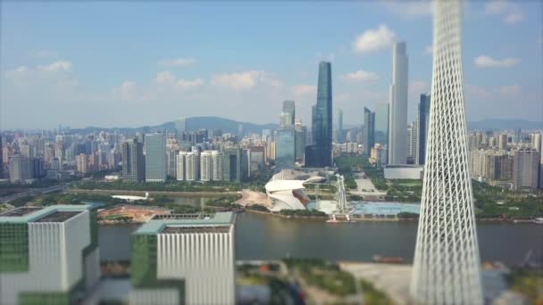 Guangzhou Jan 2019 Guangzhou Canton Tower Guangzhou China Cena Colorida — Vídeo de Stock