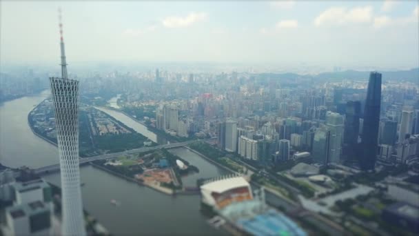 Den Guangzhou Průmyslové Město Letecké Panorama Video Porcelán — Stock video