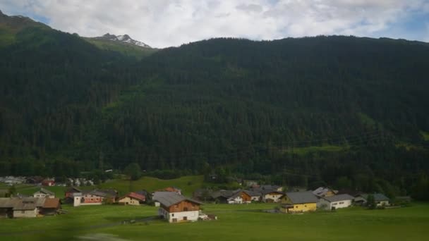 Zurich Città Giornata Sole Treno Viaggio Strada Lato Finestra Vista — Video Stock