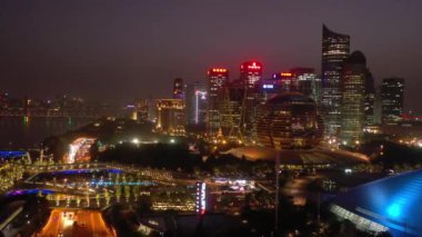 Gece vakti hangzhou şehir merkezi trafik manzarası 4k porselen